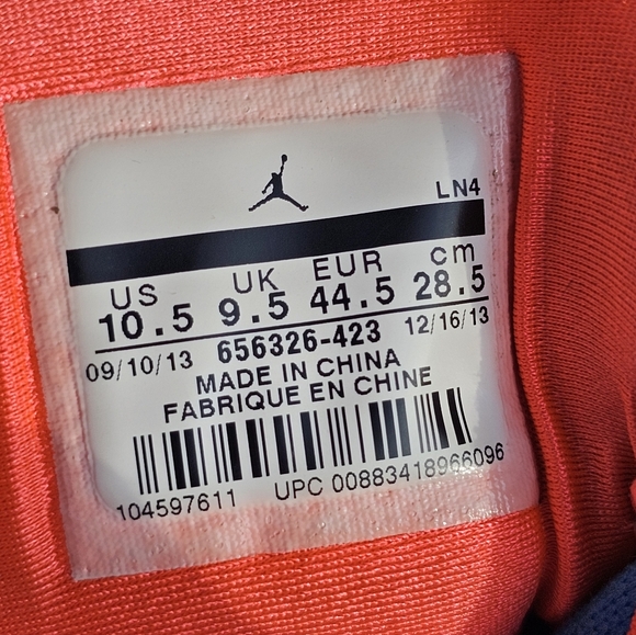 JORDAN SUPER.FLY 2 ALL STAR DARK POWDER BLUE INFRARED 656326-423 US 10.5 - Picture 7 of 7